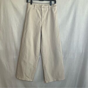 Universal Thread, Women’s Cream Wide Leg Crop Jeans, Size 4